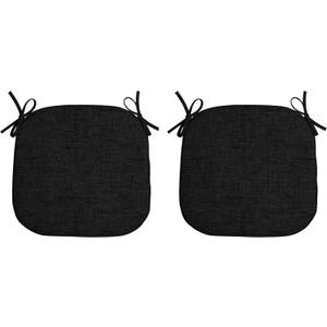 Arden Indoor/Outdoor Foam Seat Pad, 2 Pack, 17 x 16, Patio Cushion, Water Repellent, Fade Resistant, Foam Cushion Black Leala