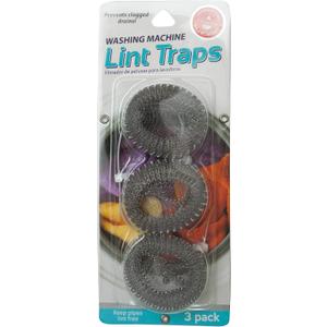 Stainless Steel Washing Machine Lint Traps: Washer Hose Lint Remover with Cable Ties - 3 Count Per Pack