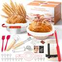 Sourdough Starter Kit, 9" Round and 10" Oval Banneton Bread Baking Supplies, Bread Making Tools Kit, Sourdough Proofing Basket, Sourdough Kit Gifts for Bakers Women Wife Mom