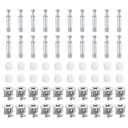 uxcell 20Set 15x14mm Furniture Cam Lock Fitting with 5.8x32mm Dowel Fasteners, 3-in-1 Metal Furniture Board Connecting Screws Bolts Assortment Kit for Cabinets Chairs Drawer