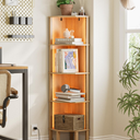Apetaccat Corner Shelf Stand, 5 Tier Corner Bookshelf with Led Light,Corner Furniture for Bedroom Display Corner Shelf for Small Space,Wood Shelves with Storage Rack for Living Room,Office,White