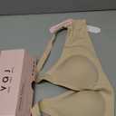 VQJ Women's Wireless Bra Ultra Soft Deep V Plunge Jelly Push Up, Seamless Comfort Bralette with Light Support, No Underwire Everyday T-Shirt Bra (Nude-S)