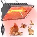 Chicken Coop Heat Lamp, 300W Brooder Heater for Chicks 9.84ft Cord UL Passed Carbon Fiber Bulbs Heater with Adjustable Hanging Height for Livestock Supplies Indoor Warmer (Gray)