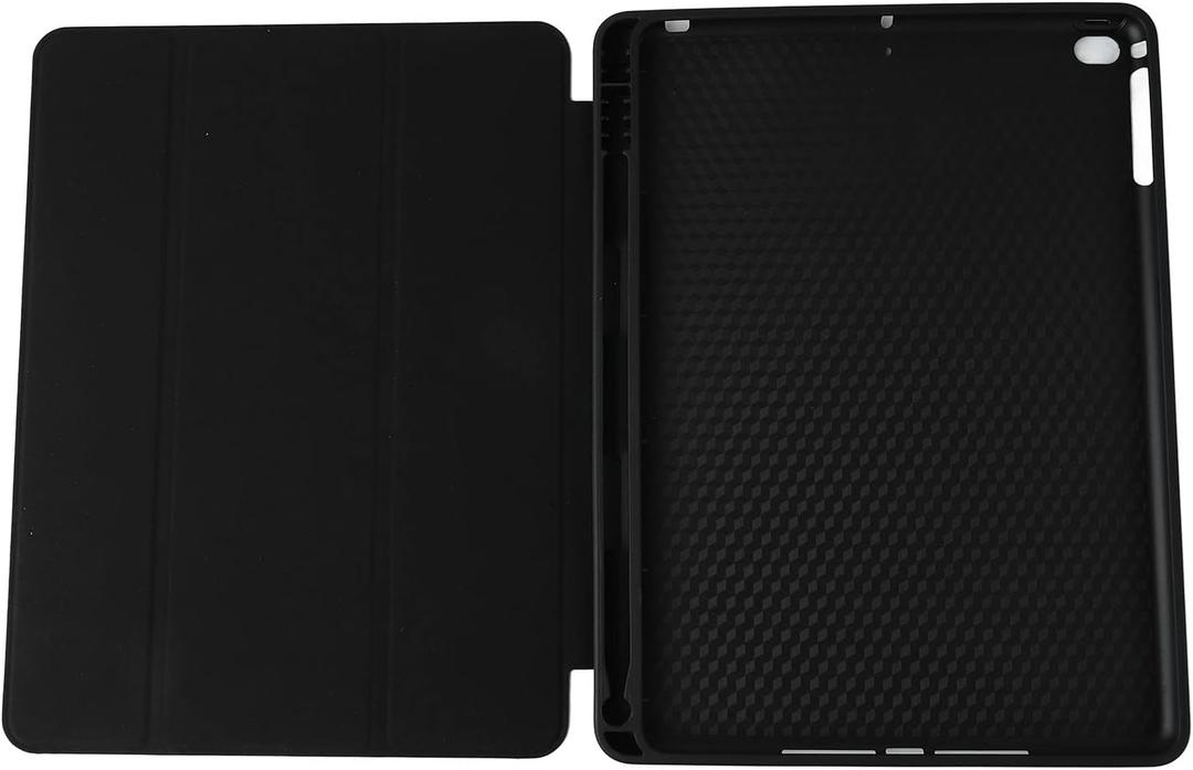 Tablet Case, Black Soft TPU Air Sac Protective Cover with Pencil Holder Magnetic Fixation Case for iOS Tablet 9.7 Inch 5th 6th