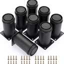 OwnMy 8PCS 4 Inch Stainless Steel Furniture Legs Feets Adjustable Metal Cabinet Desk Legs, Black Round Metal Furniture Risers Coffee Table Replacement Legs Heavy Duty Sofa Legs TV Stand Dresser Legs