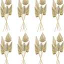 Cenkaiyang 40 Pcs Boho Dried Palm Spears Leaves, Real Palm Fans with Stem, Natural Dried Leaf Boho Home Decor for Vase, Wedding, Office, Home (40 Pieces)