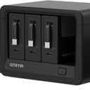 Gitryin 12-in-1 Desktop Charging Station with 3 Retractable Type-C Chargers and 1 Lightning Charger, 160W USB-C Charging Hub with 33.5in Cable, 4 AC, 1 USB A Port, 3 USB C Ports