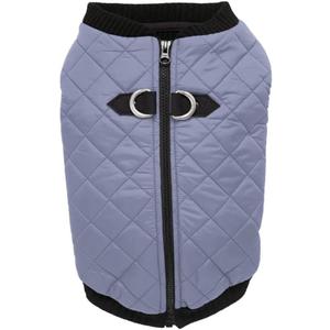 Gooby Fashion Vest Dog Jacket - Gray, X-Large - Warm Zip Up Bomber Vest with Dual D Ring Leash - Winter Water Resistant Small Dog Sweater (X-Large chest (~20.5"))