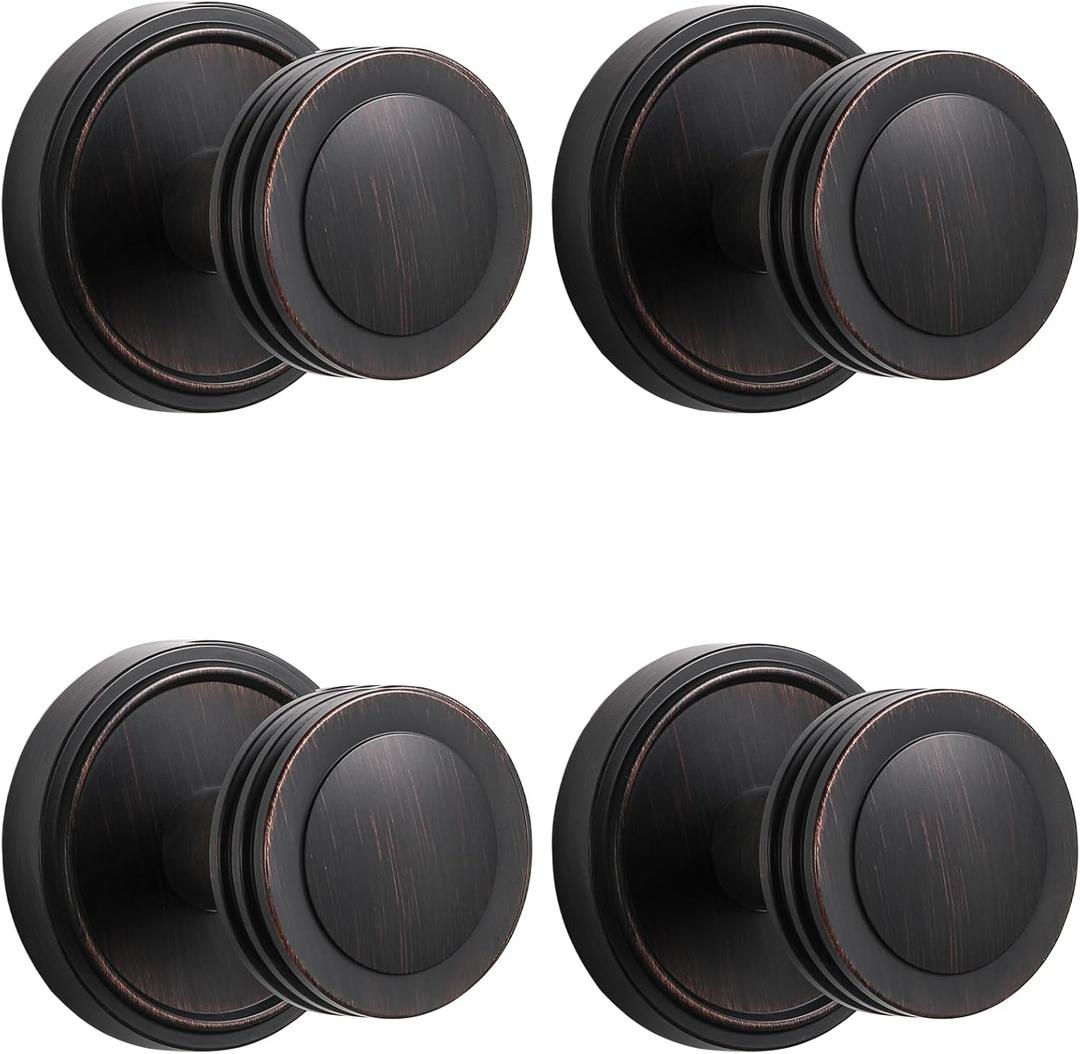 4 Pack Dummy Oil Rubbed Bronze Door Knobs Dummy Door Handle Interior Single Sided Decorative,Zinc Alloy