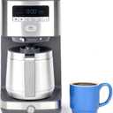 GE Drip Coffee Maker With Timer | 10-Cup Thermal Carafe Coffee Pot Keeps Coffee Warm for 2 Hours | Adjustable Brew Strength | Wide Shower Head for Maximum Flavor | Kitchen Essentials | Stainless Steel