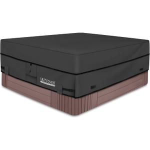 ULTCOVER Waterproof 600D Polyester Square Hot Tub Cover Outdoor SPA Covers 95 x 95 inch, Black (95"(L)x95"(W)x20"(H))