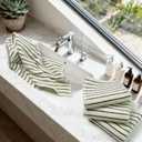Jacquotha Striped Hand Towel Set of 4, Green Kitchen Towels for Guest & Family & Bathroom Decor, Super Absorbent and Lightweight, 14 x 29