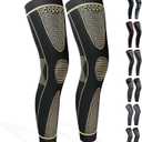 Full Leg Sleeves Long Compression Leg Sleeve Knee Sleeves Protect Leg, for Man Women Basketball, Arthritis Cycling Sport (Large (1 Pair), 04_Copper)