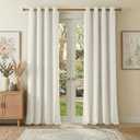 NICETOWN 100% Blackout Velvet Curtains 2 Panels 52 x 90, Cream Ivory Velvet for Home and Office Sound Dampening Room Darkening Drapes for Luxury Living Room, Set of 2