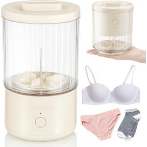 Lounsweer 1.6L Portable Washing Machine Mini Underwear Washer Rechargeable Cordless Foldable USB Charging for Underwear Baby Clothes for Travel Apartment RV