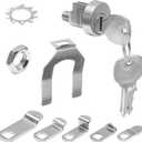 Litoexpe 1 Pack Mailbox Lock Replacement with Key Nickel Finish for USPS Mailbox