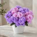 12 Bundles(60 Blooms) Artificial Mums for Outdoor Spring Summer Decor, Silk Faux Chrysanthemums Fake Flowers Look Real UV Resistant for Yard Patio Porch, Indoor, Outside, Wedding Decorations