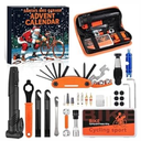 Bike Repair Tool Advent Caendar for Adult Men Teens, 24 Day Bicycle Repair Kit with Multitool, Bone Wrench & Patches Christmas Countdown Calendar for Husband or Son 