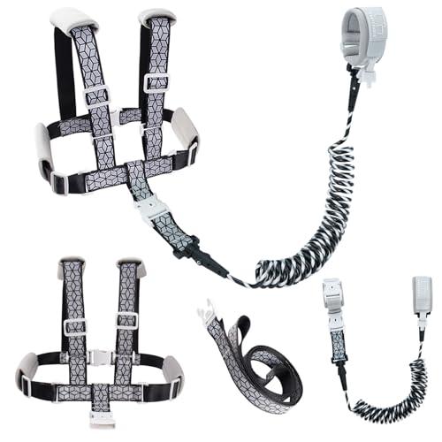 Toddler Leash & 4-in-1 Adjustable Anti-Lost Harness | Reflective Safety Strap with Wrist Link for Boys, Girls & Kids | Secure for Outdoor, Travel, Shopping, Parks