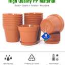 WOUSIWER 16 Pack 6 inch Plastic Planters, Plastic Indoor Planter Flower Pots, Heavy Duty and Stylish 6 Inch Plant Pots for Indoor Plants with Drainage Holes and Tray for Plants, Flowers, Terracotta