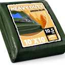 RAINDEWAY 10x10 Feet Tarps Heavy Duty Waterproof,10.5 Mil Outdoors Tarps,Multipurpose Poly Tarp Cover with Metal Grommets and Reinforced Edges for Roof,Camping,Patio,Carport,Boat,Green/Blue