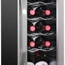Ivation 12 Bottle Compressor Wine Cooler, Stainless Steel Fridge w/Lock
Small, quiet freestanding wine refrigerator and cellar with UV glass door, LED light, and 41-64F digital temp control