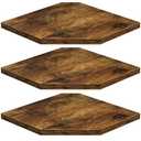 Corner Shelf Wall Mount, Floating Corner Shelves, Set of 2 Corner Wall Shelf Organizer, Rustic Wood Wall Storage Display Shelves for Living Room Bedroom Bathroom Kitchen, Rustic Brown