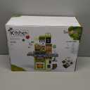 Kids Play Kitchen Set, Toddler Kitchen Playset with Sound & Light, Cooking Stove with Steam, Play Sink, Play Food Toy and Kitchen Accessories, Kitchen Toy for Kids Girls Boys (31.5 * 22 * 8.6in) (Green)