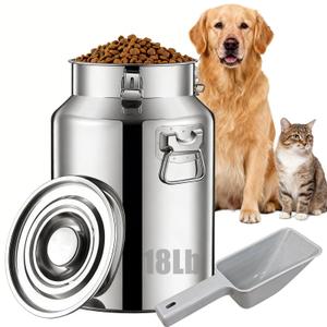 YinCukiEle 15 Lbs Stainless Steel Dog Food Storage Container with Scoop