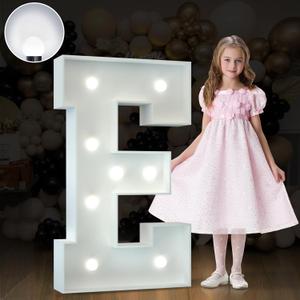 IMPRSV 3FT Cool White Light Up Letters - E, Large Marquee Letters for Party Decor, Marry Me & Love Signs (Letter E, 3FT White)