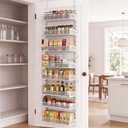 AURIKAR Over the Door Pantry Organizer, 8-Tier Heavy-Duty Door Spice Rack with Mesh Baskets, Height Adjustable & Anti-Swing Design, Pantry Door Organizers and Storage for Kitchen, Bathroom