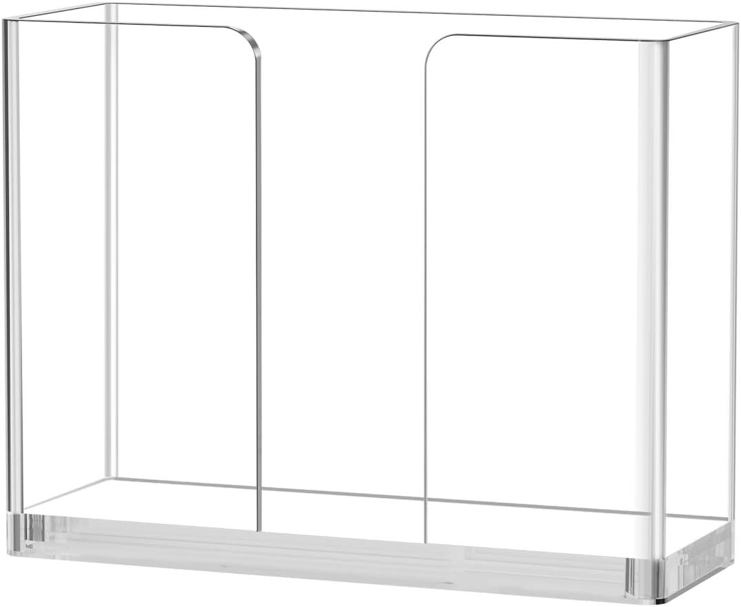 Acrylic Napkin Holder for Table (6.5"x6.5"), Vertical Napkin Dispenser with Non-Slip Pads, Standing Clear Napkin Holders for Kitchen Dining Room Party Restaurant (1 PCS-Luncheon Napkin Holder)