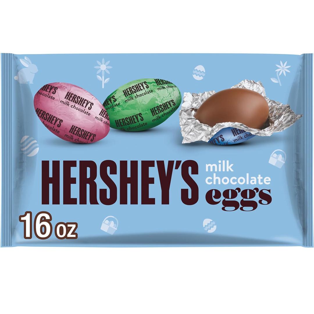 HERSHEY'S Milk Chocolate Eggs, Candy Bag, 16 oz (EXP 11/19/26)