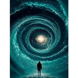 5D Diamond Art Kit for Adult Beginners, DIY Full Round Diamond Diamond Painting Kit Galaxy Vortex, Diamond Dot Gem Art Crystal Simple, Home Wall Decor 12 x 16 Inch