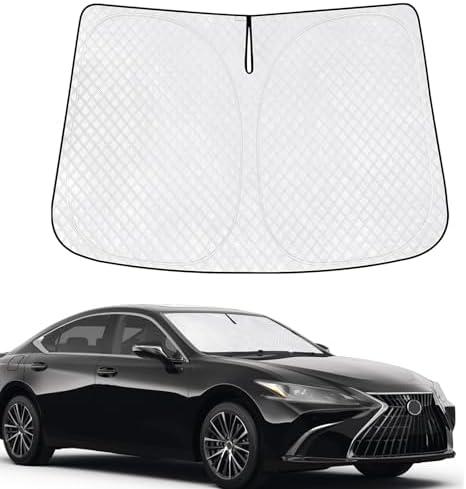 KMF Windshield Sun Shade for Lexus ES 2018-2024 with 310T Foldable Car Sun Shade,Custom Fit Sunshade for Front Window Sun Visor Protector Interiors Block UV Rays Accessories