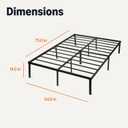 Amazon Basics - Metal Bed Frame, Non-Foldable Platform Bed, Easy Assembly, Full, 54W x 75L in, Black