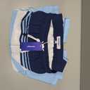 maamgic 2 in 1 Mens Swim Trunks 7 Inch Swim Shorts Swim Suits Board Shorts (XX-Large, Blue-white Horizontal Stripe)