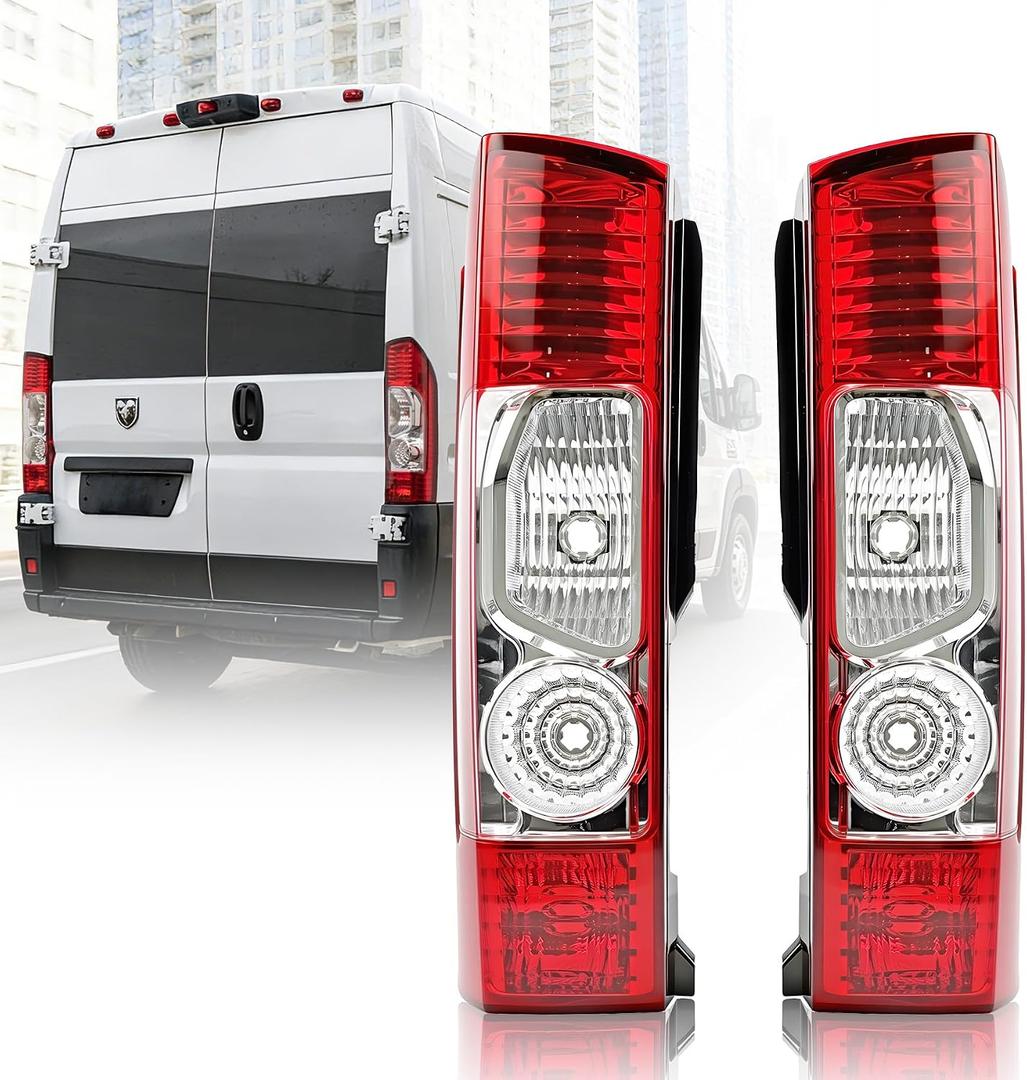 Pair Tail Light Without Circuit for Dodge Ram ProMaster 1500 2500 3500 for 2010-2023, Work Van Rear Brake Signal Light Driver and Passenger Side Ram Promaster Taillights