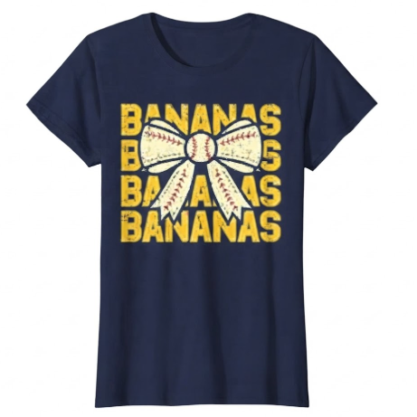 Banana Coquette Bow Cute Girls Kids Women T-Shirt (3XL)