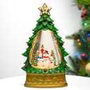 Musical Christmas Snow Globe Lantern - Glittering Prelit Christmas Tree Snowman and Cardinal, USB Lined or Battery Operated Lighted - Christmas Decorations Indoor Home Decor