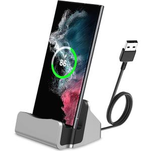 AKWOR USB C Charging Dock Stand, Fast Charing Station for iPhone 15 Series, Samsung Galaxy, Switch/Switch Lite, LG, HTC, and More Type-C Phones