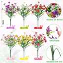 Ouddy Decor 24 Bundles Artificial Flowers for Outdoors Fake Silk Flowers Faux Plastic Plant UV Resistant for Spring Summer Porch Garden Yard Planter Wedding Indoor Outdoor Home Decoration, Multicolor