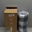 Downluxe Lightweight Plaid Comforter Set (King) with 2 Pillow Shams - 3-Piece Set - Blue/White Plaid - Down Alternative Reversible Comforter