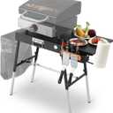Grill Tables for Outside, Blackstone Griddle Stand with Trash Holder - Fit 17 or 22 Other Tabletop Grill, Folding Portable Ninja Grill Stand& Blackstone Table for Outdoor Tailgate, Camping
