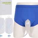 Urine Collector, Incontinence Pants for Men, Wearable Urine Collection Bag for Men, Men's Portable External Catheter Device with Two 500ml Urine Bag Reusable, Portable Leak Proof Leg Pee for Elder, L