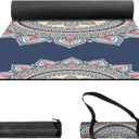 nuveti Yoga Mat Print Extra Thick TPE Non Slip Fitness Exercise Mat with Carrying Bag,72"x24" Extra Thick 6MM Exercise & Workout Mat for Yoga, Pilates Fitness and Floor Exercises