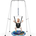 G TALECO GEAR Baby Jumper with Stand,Baby Bouncer,Easy Set-Up,Baby Exerciser for Active Babies,Suitable for Indoor and Outdoor, Water Mat Include (White)