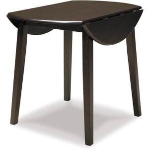 Signature Design by Ashley Small Round Drop Leaf Dining Table, Brown