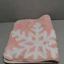 Christmas Bathroom Rugs Set  Pink Snowflake Bath Mat, Cute & Absorbent Christmas Bath Mat, Non Slip Holiday Bathroom Rug with Snowflake Design for Festive