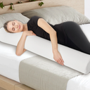 AllSett Health XXL Memory Foam Round Cervical Roll Cylinder Bolster Body Pillow with Removable Washable Cover | Ergonomically Designed Back, Neck and Spine Relief, 47” in Long x 7.5” Wide